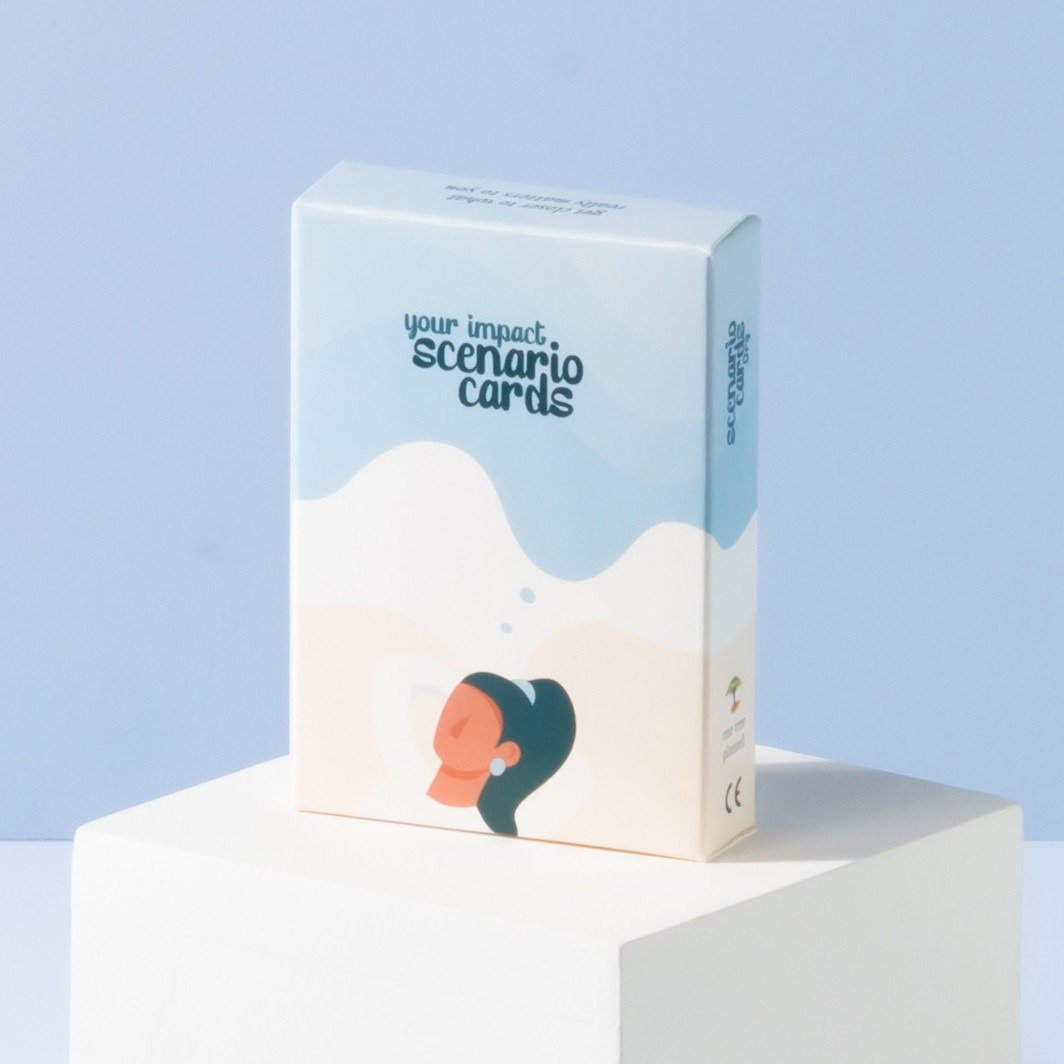Scenario Cards Gesprekskaarten Persoonlijke Ontwikkeling Your Impact (52 kaarten) voorkant doosje