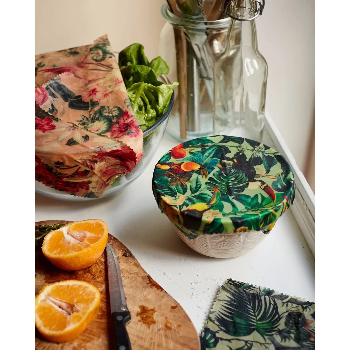 Chilly's Bottles Beeswax Wraps Tropical over eten en schalen