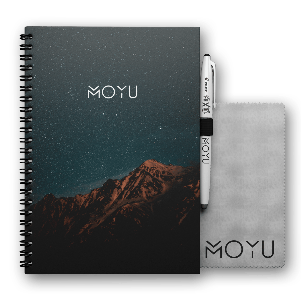 MOYU Uitwisbaar Notitieboek A5 Ringband Hardcover van Duurzaam Steenpapier Midnight Mountain
