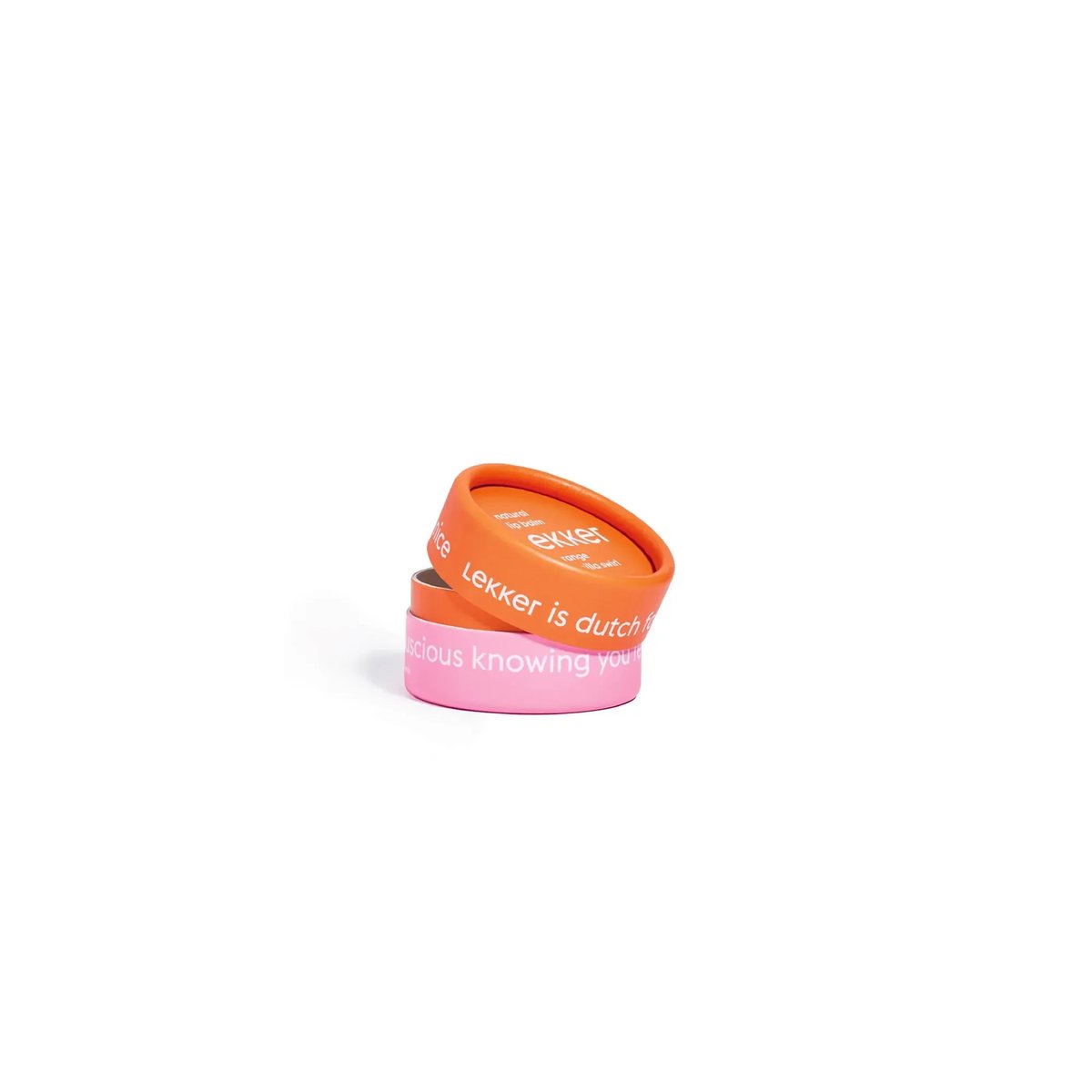 The Lekker Company Natuurlijke Lippenbalsem Orange Vanilla Swirl potje open