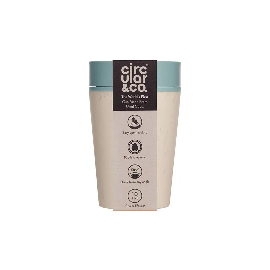 Circular&Co. Circular Cup Herbruikbare Koffiebeker To Go 227 ml Cream and Faraway Blue