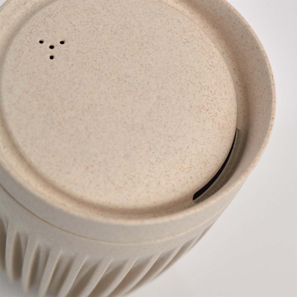 Huskee Cup Koffiebeker Natural deksel