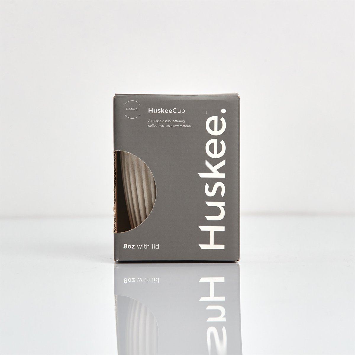 Huskee Cup Koffiebeker Natural Medium in doos