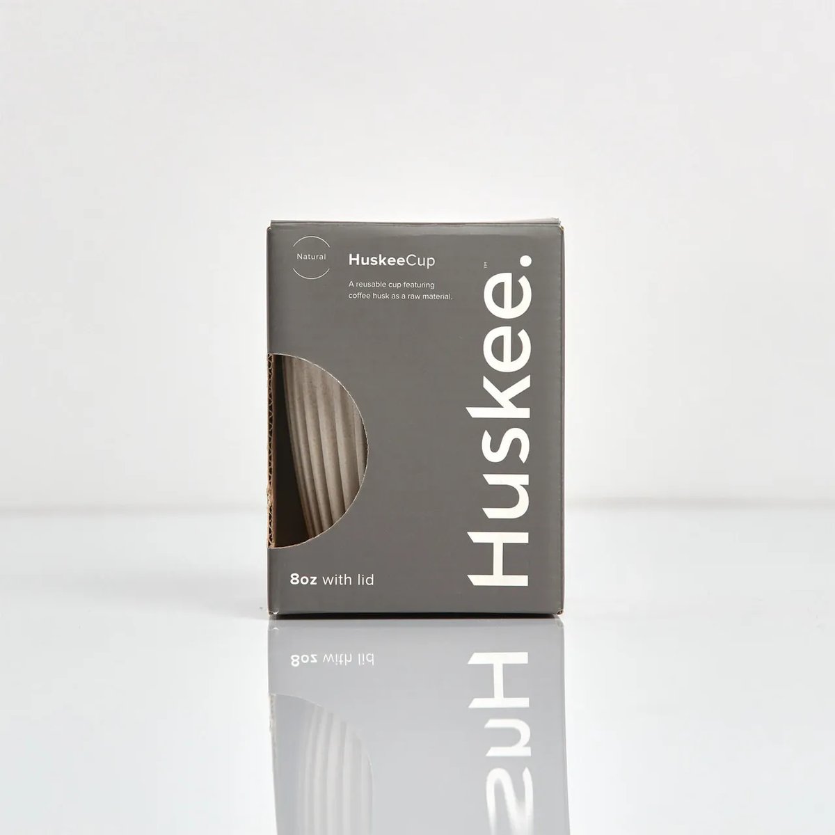 Huskee Cup Koffiebeker Natural Medium in doos