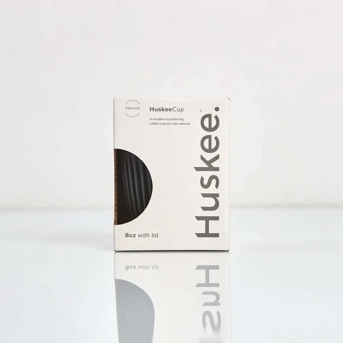 Huskee Cup Koffiebeker Charcoal Medium in doos