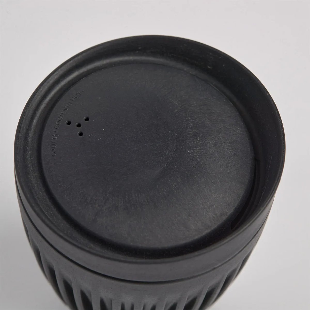 Huskee Cup Koffiebeker Charcoal deksel
