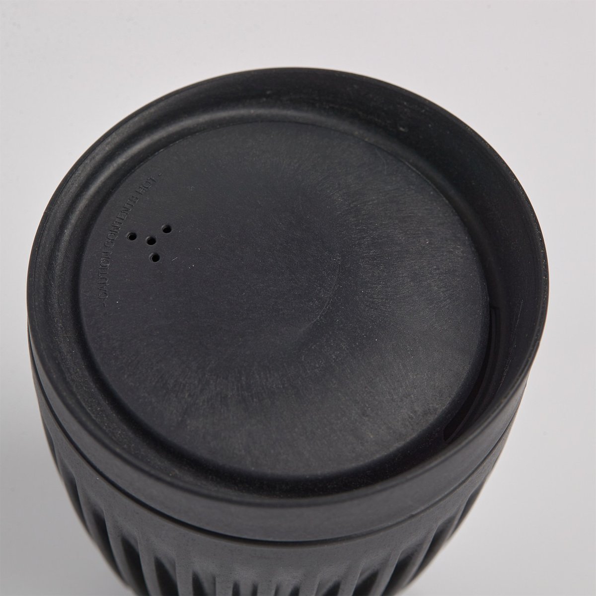 Huskee Cup Koffiebeker Charcoal deksel