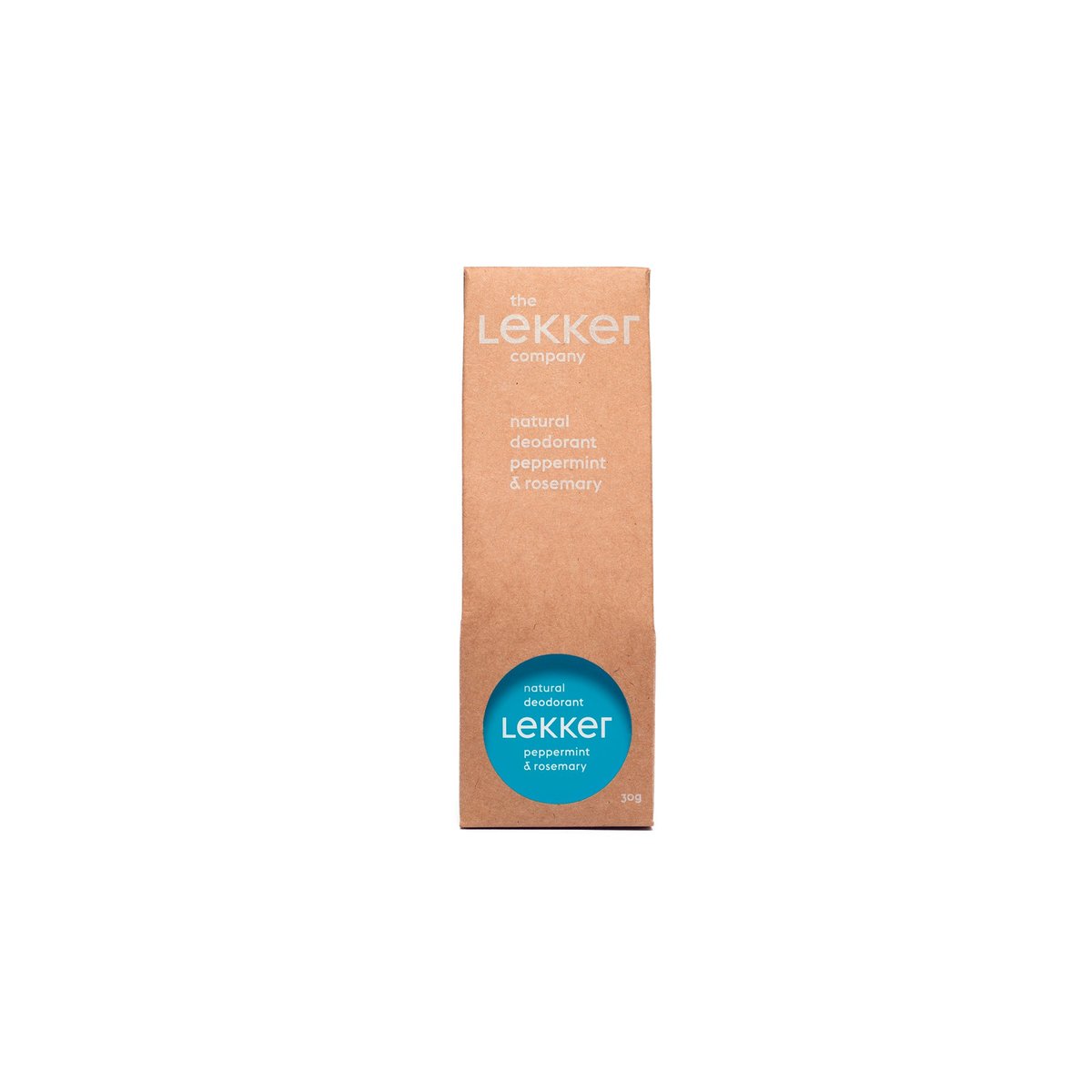 The Lekker Company Natuurlijke Deodorant Verpakking Pepermunt en Rozemarijn