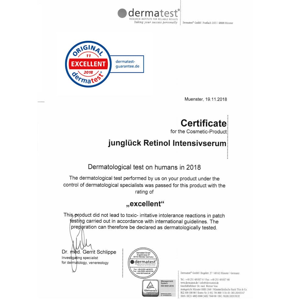 Junglück Retinol Serum (50 ml) Dermatest