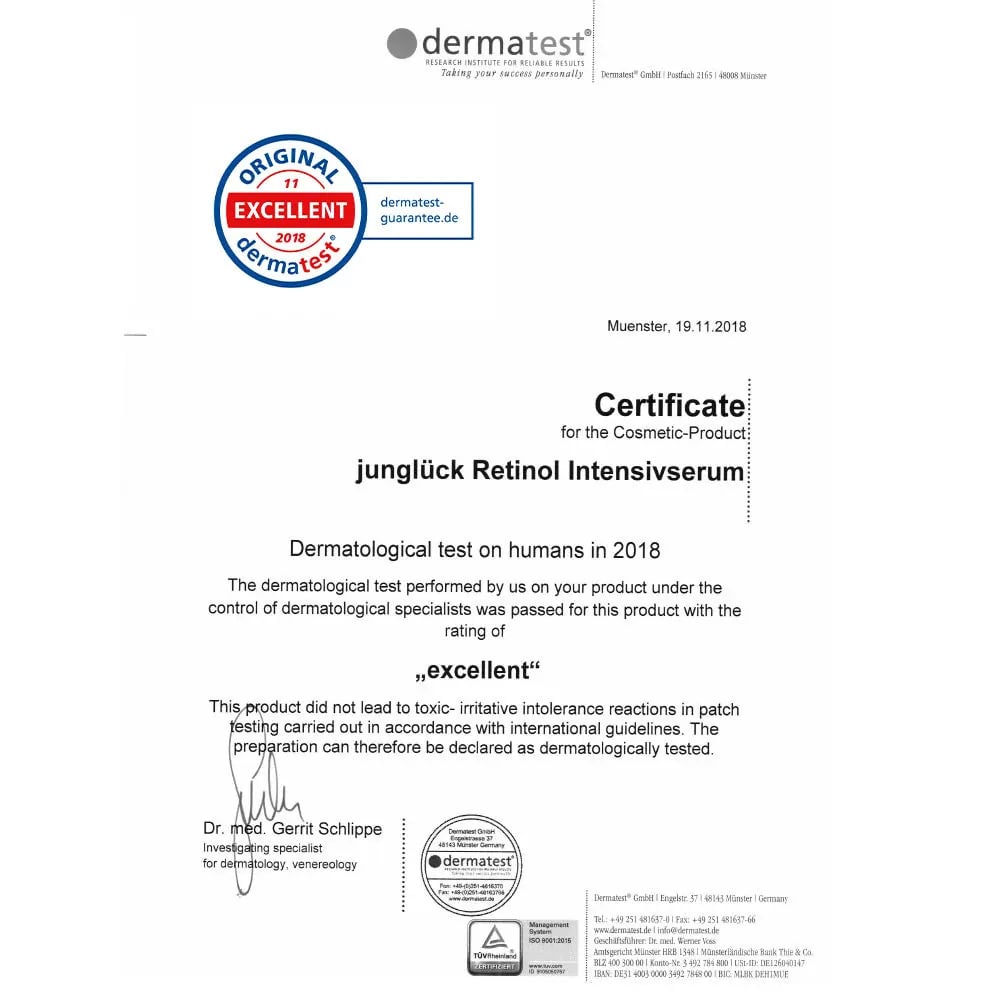 Junglück Retinol Serum (50 ml) Dermatest
