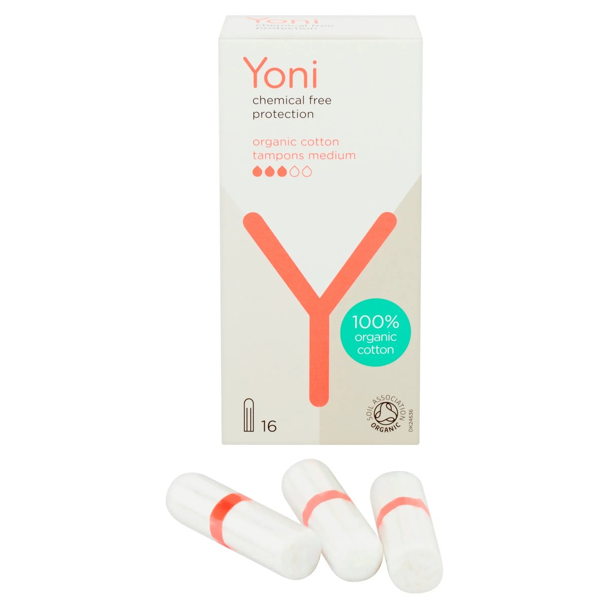 Yoni Tampons Medium 16 stuks doosje naast tampons