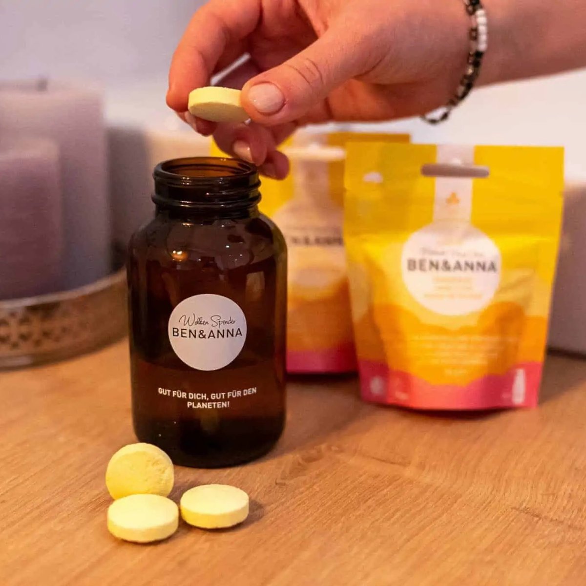 Ben & Anna Wolkendispenser met zeeptablet