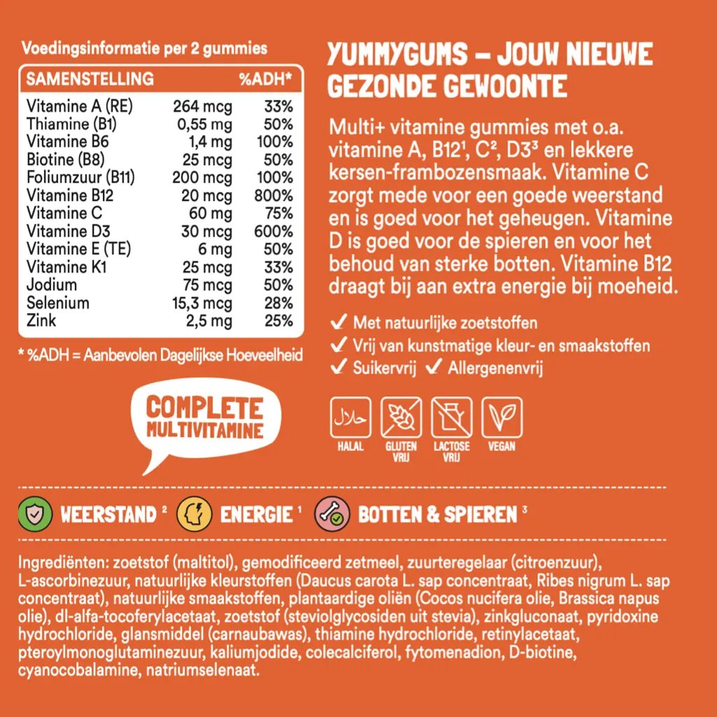 Yummygums Multi Plus ingrediënten