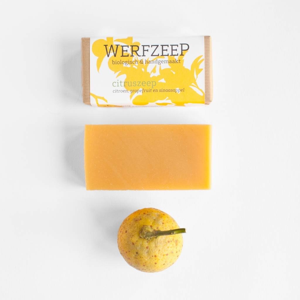 Werfzeep - Citruszeep met citroen en verpakking