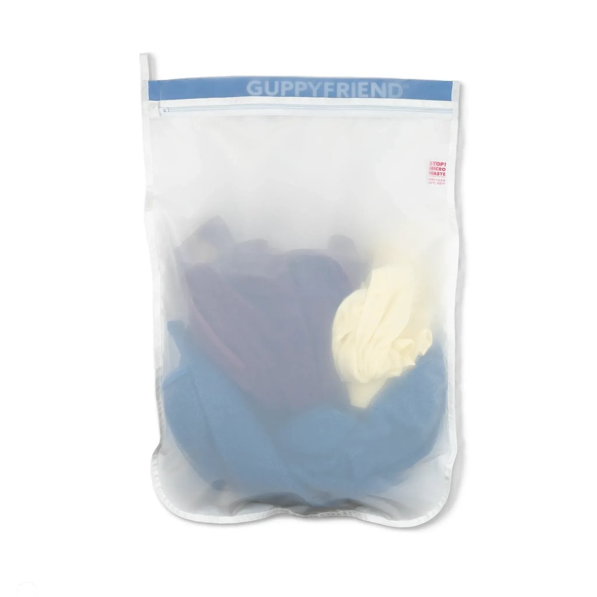 GuppyFriend Waszak tegen microplastics met was in zak