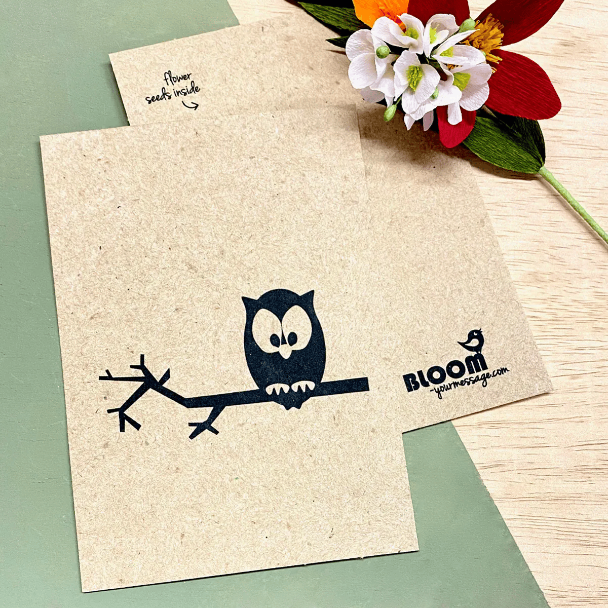 Bloom Your Message Gerecycled Kraftpapier Bloeikaart Bloemen - Uiltje