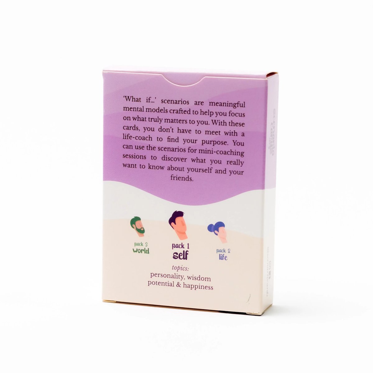 Scenario Cards Gesprekskaarten Persoonlijke Ontwikkeling Your Self (52 kaarten) achterkant doosje