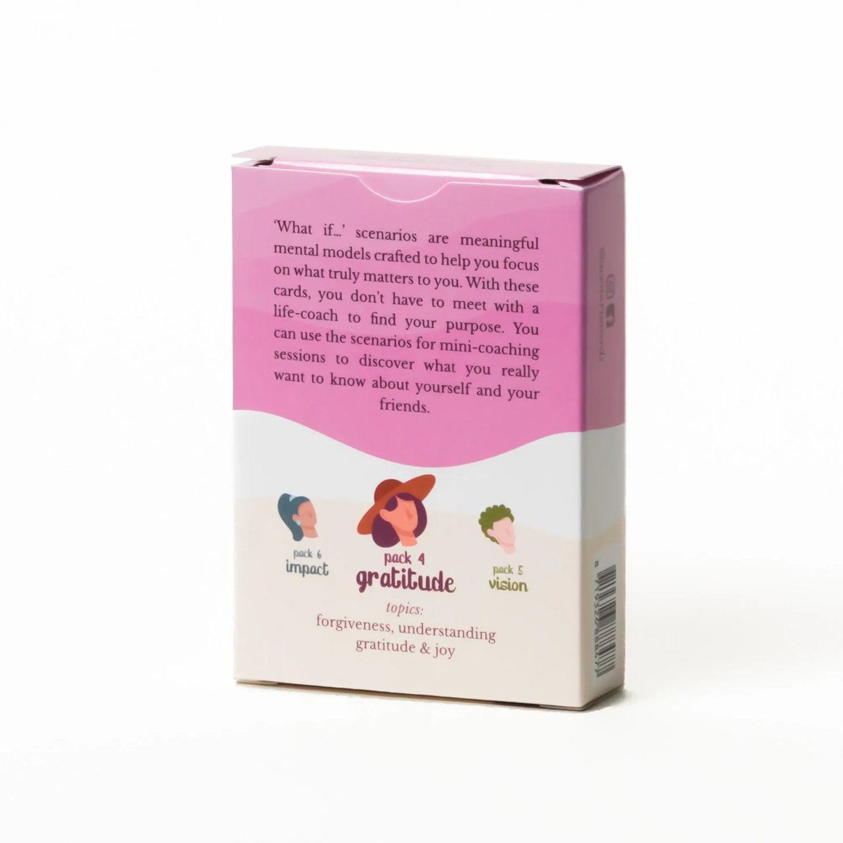 Scenario Cards Gesprekskaarten Persoonlijke Ontwikkeling Your Gratitude (52 kaarten) achterkant doosje