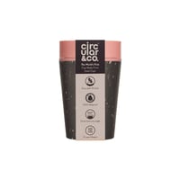 Circular&Co. Circular Cup Herbruikbare Koffiebeker To Go 227 ml Black and Giggle Pink