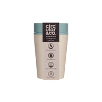 Circular&Co. Circular Cup Herbruikbare Koffiebeker To Go 227 ml Cream and Faraway Blue
