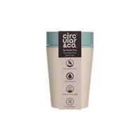 Circular&Co. Circular Cup Herbruikbare Koffiebeker To Go 227 ml Cream and Faraway Blue