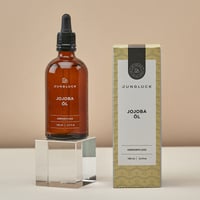 Junglück Jojoba Olie (100 ml) flesje op sokkel met doosje