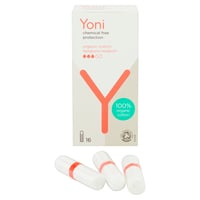 Yoni Tampons Medium 16 stuks doosje naast tampons