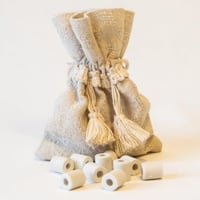 Woody Keramische Parels parels naast katoenen zakje
