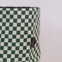 Baski Handgemaakte Plantenmand Biologisch Katoen (22 x 22 cm) Green Chess close