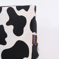 Baski Handgemaakte Plantenmand Biologisch Katoen (22 x 22 cm) Cow Pattern close