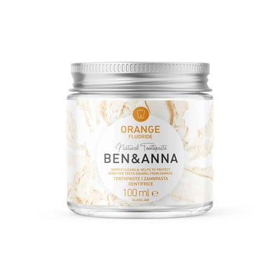 Ben & Anna tandpasta orange met fluoride potje