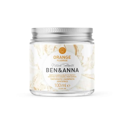 Ben & Anna tandpasta orange met fluoride potje