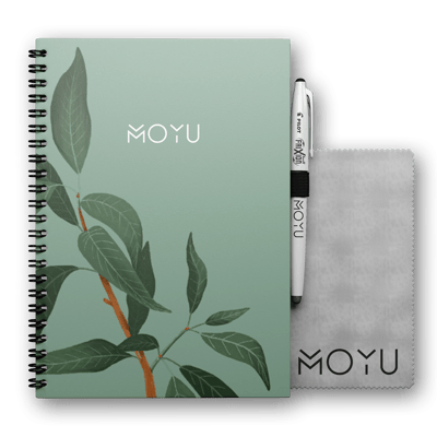 MOYU Uitwisbaar Notitieboek A5 Ringband Hardcover van Duurzaam Steenpapier Lovely Leafs