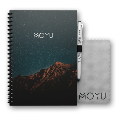 MOYU Uitwisbaar Notitieboek A5 Ringband Hardcover van Duurzaam Steenpapier Midnight Mountain