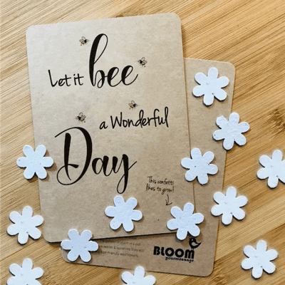 Bloom Your Message Bloeiende Confettikaarten met Bijvriendelijke Bloemzaden Let It Bee