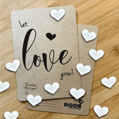 Bloom Your Message Bloeiende Confettikaarten met Bijvriendelijke Bloemzaden Love