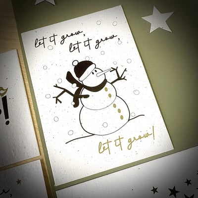 Bloom Your Message Bloeiende Kerstkaarten Snowman