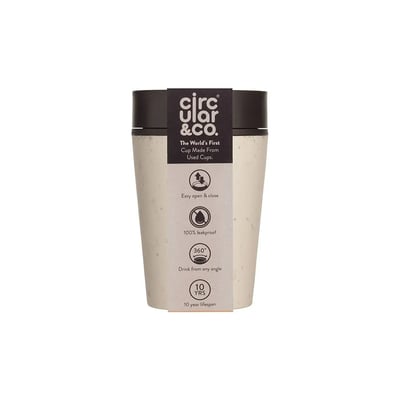 Circular&Co. Circular Cup Herbruikbare Koffiebeker To Go 227 ml Cream and Cosmic Black