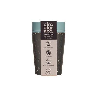 Circular&Co. Circular Cup Herbruikbare Koffiebeker To Go 227 ml Black and Faraway Blue