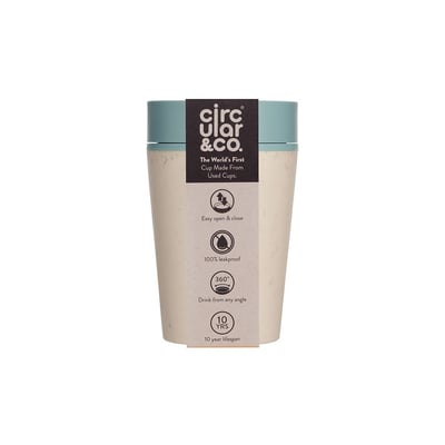 Circular&Co. Circular Cup Herbruikbare Koffiebeker To Go 227 ml Cream and Faraway Blue