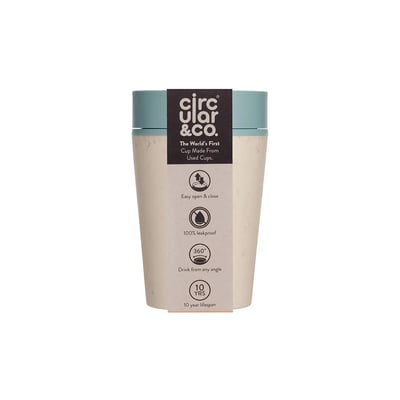 Circular&Co. Circular Cup Herbruikbare Koffiebeker To Go 227 ml Cream and Faraway Blue