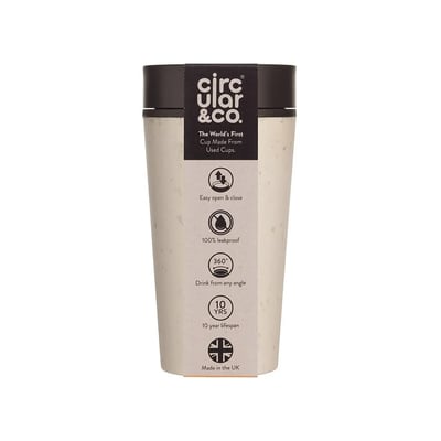Circular&Co. Circular Cup Herbruikbare Koffiebeker To Go 340 ml Cream and Cosmic Black