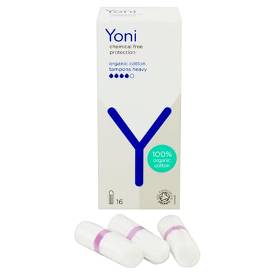 Yoni Tampons Heavy 16 stuks doosje naast tampons