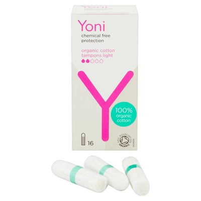 Yoni Tampons Light 16 stuks doosje naast tampons