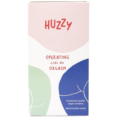 Huzzy condooms voorkant verpakking