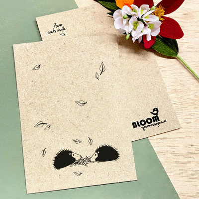 Bloom Your Message Gerecycled Kraftpapier Bloeikaart Bloemen - Egels