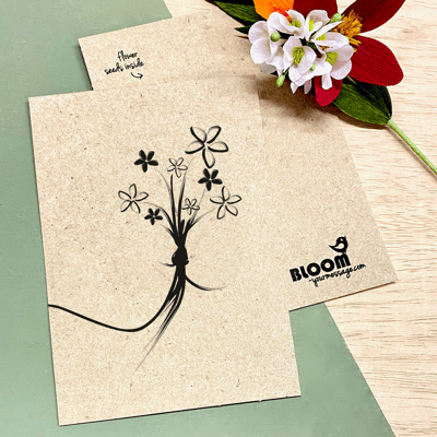 Bloom Your Message Gerecycled Kraftpapier Bloeikaart Bloemen - Boeket