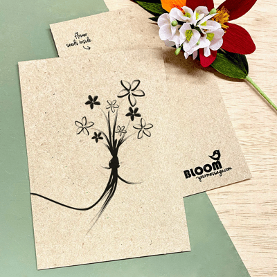 Bloom Your Message Gerecycled Kraftpapier Bloeikaart Bloemen - Boeket