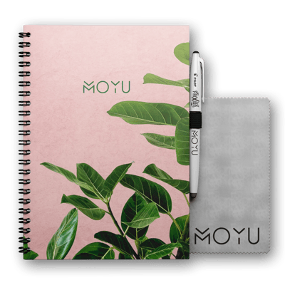MOYU Uitwisbaar Notitieboek A5 Ringband Hardcover van Duurzaam Steenpapier Pink Planter