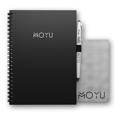 MOYU Uitwisbaar Notitieboek A5 Ringband Hardcover van Duurzaam Steenpapier Business Black